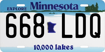 MN license plate 668LDQ