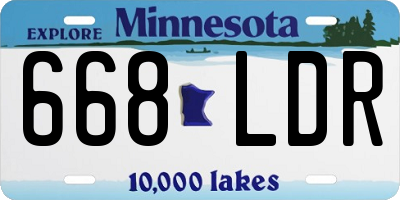 MN license plate 668LDR
