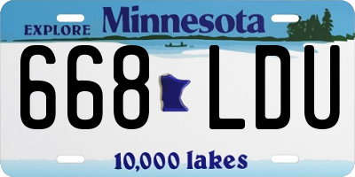 MN license plate 668LDU