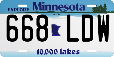 MN license plate 668LDW
