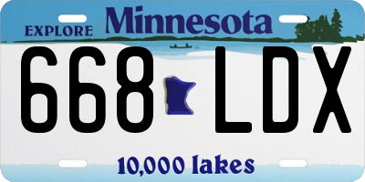 MN license plate 668LDX