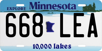 MN license plate 668LEA
