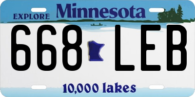 MN license plate 668LEB