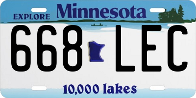 MN license plate 668LEC