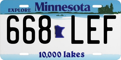 MN license plate 668LEF