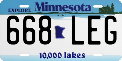 MN license plate 668LEG