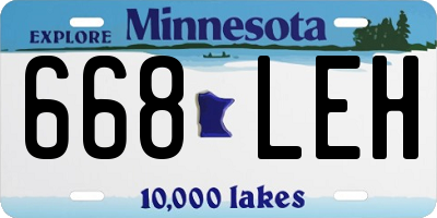 MN license plate 668LEH