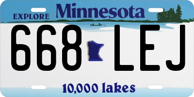 MN license plate 668LEJ