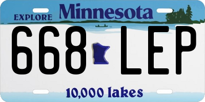 MN license plate 668LEP