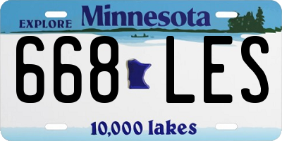 MN license plate 668LES