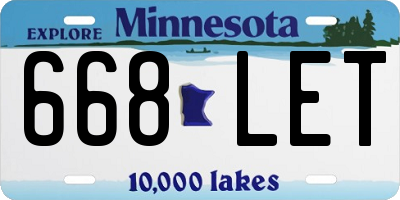 MN license plate 668LET
