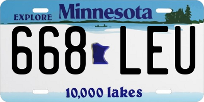MN license plate 668LEU