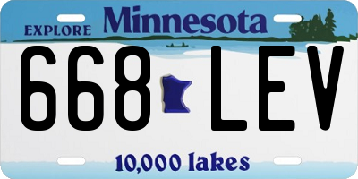 MN license plate 668LEV