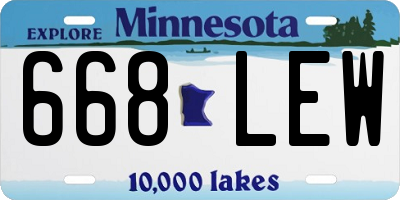 MN license plate 668LEW