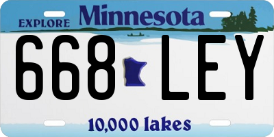 MN license plate 668LEY