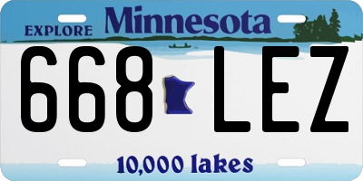 MN license plate 668LEZ