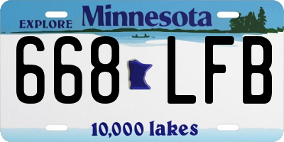 MN license plate 668LFB