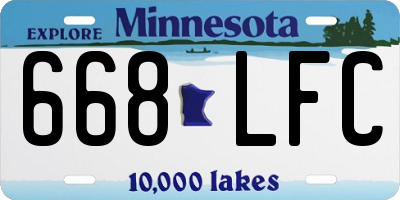MN license plate 668LFC