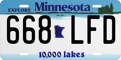 MN license plate 668LFD