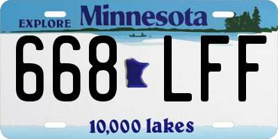 MN license plate 668LFF