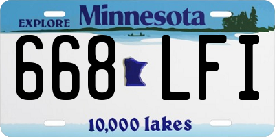 MN license plate 668LFI