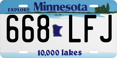 MN license plate 668LFJ
