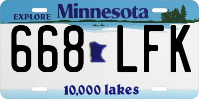 MN license plate 668LFK
