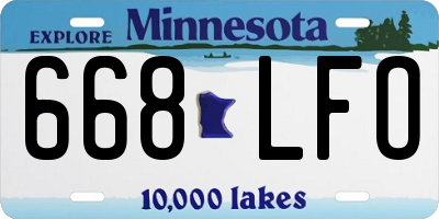 MN license plate 668LFO