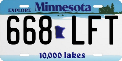 MN license plate 668LFT