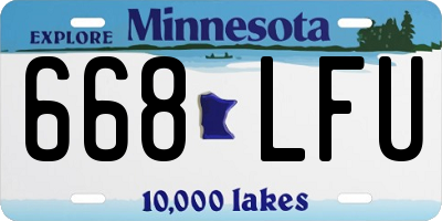 MN license plate 668LFU