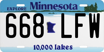 MN license plate 668LFW