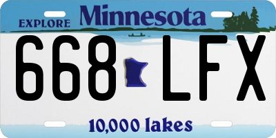MN license plate 668LFX