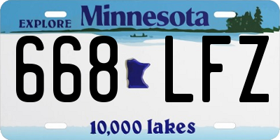 MN license plate 668LFZ