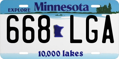 MN license plate 668LGA