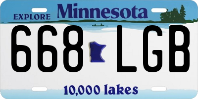 MN license plate 668LGB