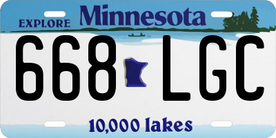 MN license plate 668LGC