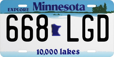 MN license plate 668LGD