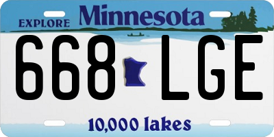 MN license plate 668LGE