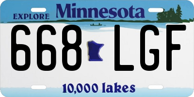 MN license plate 668LGF