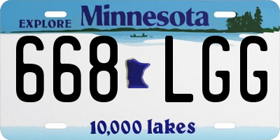 MN license plate 668LGG