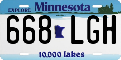 MN license plate 668LGH