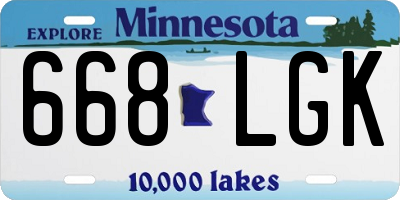 MN license plate 668LGK
