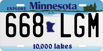 MN license plate 668LGM