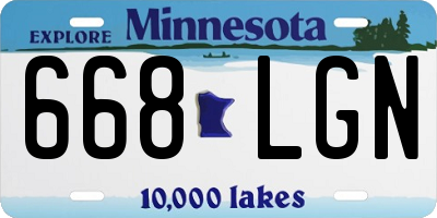 MN license plate 668LGN