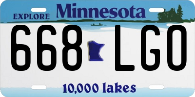 MN license plate 668LGO