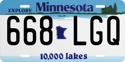 MN license plate 668LGQ