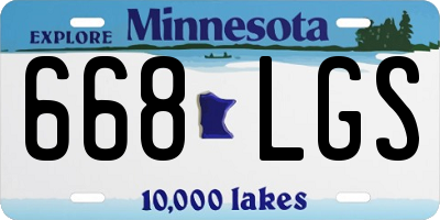 MN license plate 668LGS