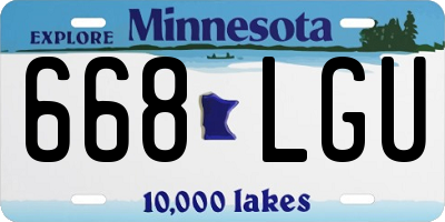 MN license plate 668LGU