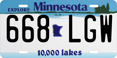 MN license plate 668LGW