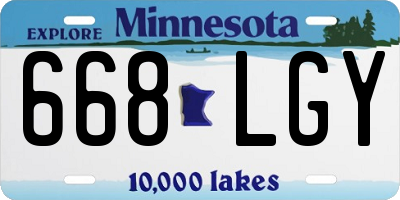 MN license plate 668LGY